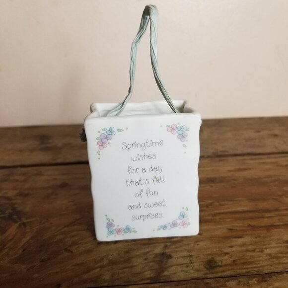 Vintage 1993 Precious Moments "Wishing You a Happy Spring" Gift Bag w/ Handle - Picture 2 of 7